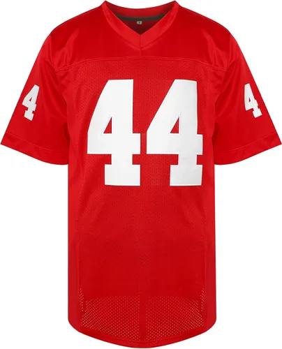 Vista 2 de Forrest Gump Jersey #44 - Camiseta de fútbol de película cosida para hombre, color rojo, tallas S-3XL
