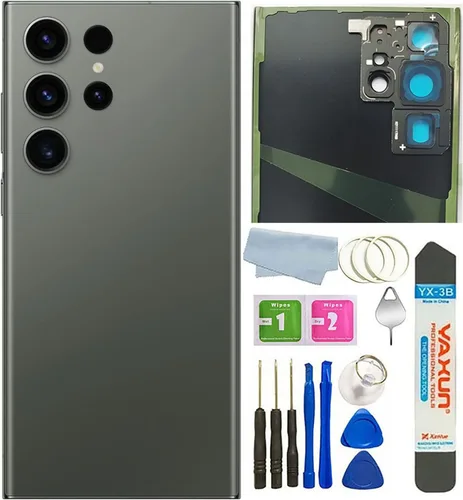Vista 8 de Carcasa trasera de vidrio para Samsung Galaxy S23 Ultra 5G, con cintas preinstaladas (no apto para S23 / S23+ Plus) (crema)