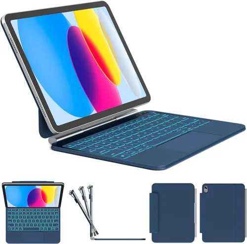 Vista 12 de Funda para teclado para iPad Air 11/Pro 11 (1-4), trackpad de Negro