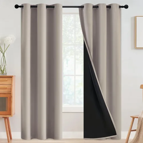 Vista 39 de SimpleHome - Cortinas opacas 100% para recámara, cortinas de ventana con ojales beige, con aislamiento térmico, cortinas de oscurecimiento