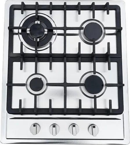 Vista 5 de Estufa de gas incorporada, 23 pulgadas, 4 quemadores, cocina de gas en acero inoxidable, encendido eléctrico para gas natural