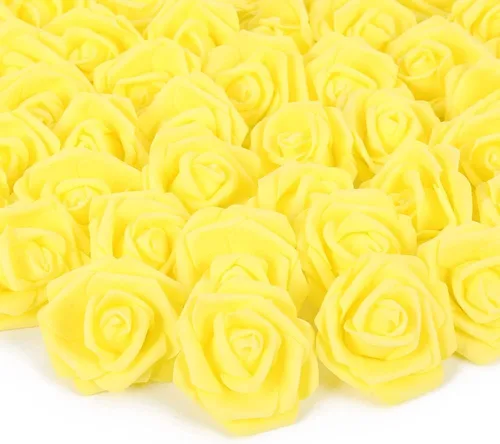 Vista 18 de Cabezas de rosas artificiales, 100 rosas falsas negras, cabezas de rosas artificiales de espuma para ramos de boda, centros de mesa, arreglos Negro