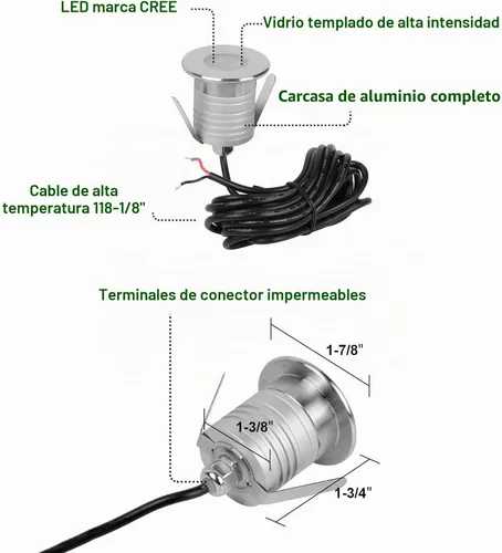 Vista 9 de luces subacuáticas de la piscina de 3W LED, luz del estanque IP68 12V Iluminación azul.
