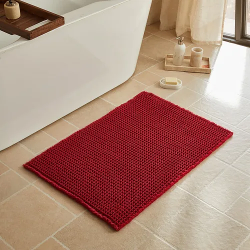 Vista 129 de Triohero Tapete de baño con diseño de gofre, tapete de baño pequeño y bohemio, antideslizante, lavable, ultra suave, súper absorbente, de secado