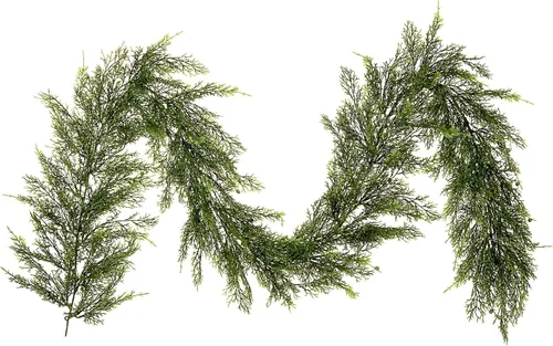 Vista 7 de Vickerman Spray de cedro artificial de 18 pulgadas. Añade textura y carácter a cualquier arreglo con este hermoso spray de cedro. Incluye 6