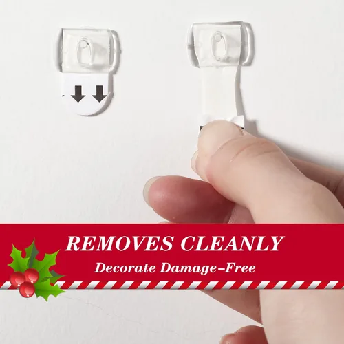 Vista 4 de Blulu 100 clips de luz de Navidad, mini clips de luz para decoración de cadena de luces, mini clips de pared adhesivos para colgar decoraciones