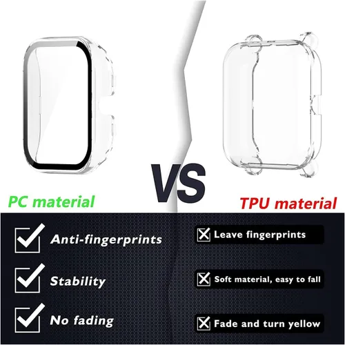 Vista 10 de E ECSEM Paquete de 2 protectores de pantalla compatibles con Amazfit GTS 4 Mini, pantalla de vidrio templado + fundas protectoras de policarbonato