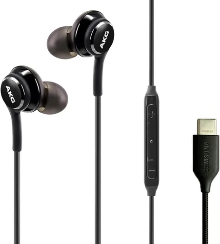 Vista 2 de Auriculares con cable AKG de Samsung Originales tipo USB C con control remoto y micrófono para Galaxy A53 5G, S22, S21 FE, S20 Ultra, Note 10, Note