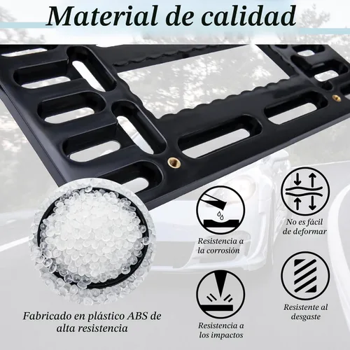 Vista 5 de Soporte para placa de matrícula, soporte frontal para matrícula, sin taladro, soporte de placa frontal sin taladro, soportes para placas