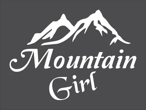 Vista 2 de Mountain Girl - Adhesivo de vinilo troquelado para ventana de coche/camión Rosa