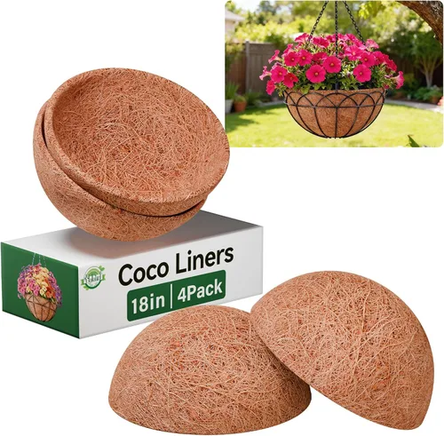 Vista 15 de Halatool Paquete de 2 revestimientos de coco de 12 pulgadas para cestas