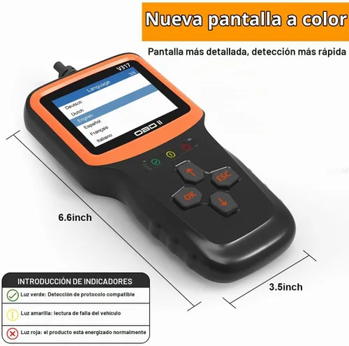 Vista 2 de Zpana Escáner OBD2 para Coche, Herramienta de Diagnóstico, Lector de Códigos de Fallas del Motor del Vehículo, Limpieza de Datos, Disposición I/M