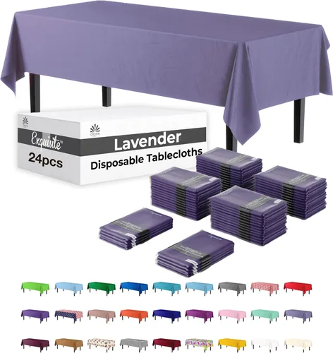Vista 18 de Party Solids Mantel rectangular de plástico color azul aguamarina, 54 x 108 pulgadas, paquete de 24
