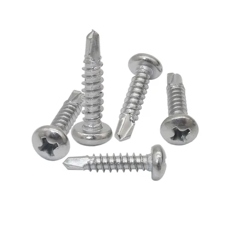 Vista 5 de Tornillos autorroscantes de acero inoxidable 410 #8 x 3/4" (19mm) Tornillos autoperforantes Phillips Pan Head Tornillos autoperforantes 100 piezas