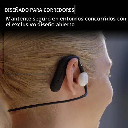 Vista 2 de Sony Float Run - Auriculares deportivos inalámbricos Bluetooth para correr y hacer ejercicio con micrófono y resistencia al agua IPX4, WIOE610/B