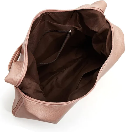 Vista 6 de Bolso Hobo para mujer, de piel sintética, suave, holgado, con cremallera