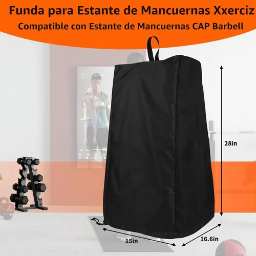 Vista 3 de Xxerciz Funda protectora para mancuernas con marco A, portátil, a prueba de polvo, impermeable, antiarañazos, para gimnasio en casa