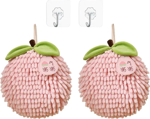Vista 14 de Juego de 2 toallas de mano de felpilla mullidas para colgar, suaves, absorbentes, de secado rápido, para baño y cocina, toallas de mano suaves