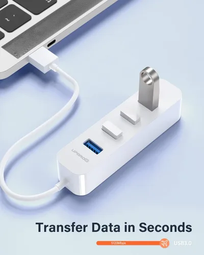 Vista 7 de Upgrow Hub USB 3.0 de 4 puertos USB con divisor USB de 5 Gbps para laptop MacBook, Mac Pro, Mac mini, iMac, Surface Pro, XPS, PC, unidad flash