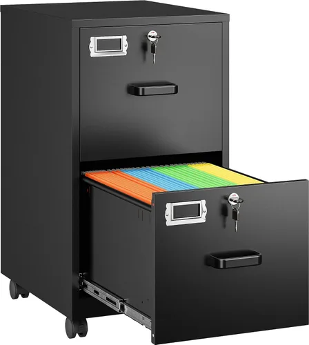 Vista 17 de SISESOL - Archivador de 4 cajones con cerradura y etiqueta, archivador vertical blanco, archivadores de cierre estrecho con cajones, almacenamiento