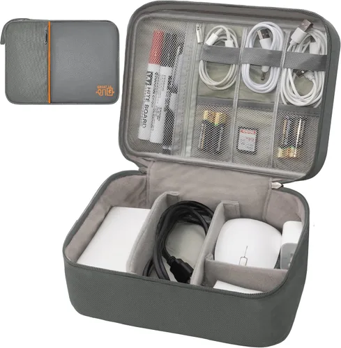 Vista 11 de Organizador de Electrónica, Funda Organizadora de Cables de Viaje, Bolsas Organizadoras de Cables Portátiles, Estuche de Almacenamiento
