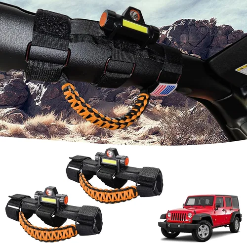 Vista 8 de GAIZON Paquete de 2 asas de agarre para Jeep Wrangler, accesorios Sahara Freedom Rubicon CJ YJ TJ JL JK LJ JLU JKU, Gladiator JT 1955-2023, Negro