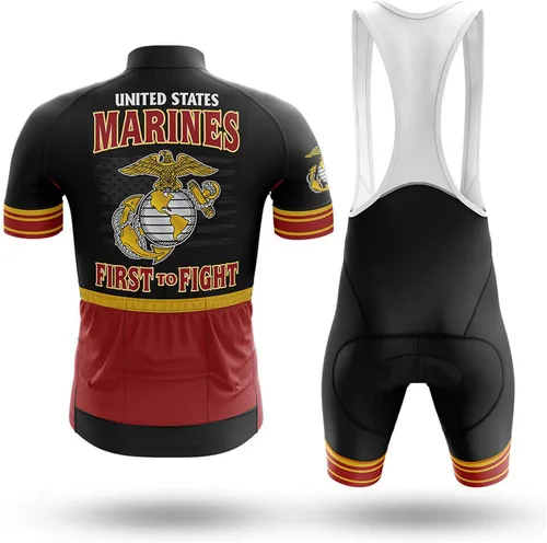 Vista 2 de 1 División Marina Conjunto de Ciclismo Uniforme de Bicicleta de Verano Maillot de Bicicleta de Carretera MTB Ropa de Ciclismo Transpirable