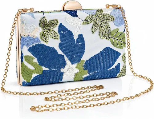 Vista 19 de Bolso de mano para mujer con cadena, elegante bolso de noche para bodas, bailes, cócteles y formales A Style 13-negro