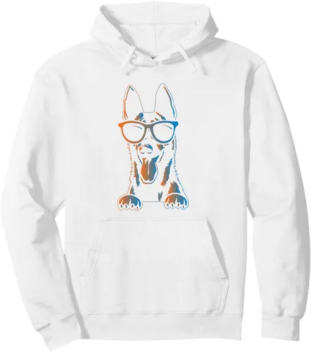 Vista 7 de Sudadera con capucha estilo malinois estilo retro vintage de pastor belga malinois belga, Negro