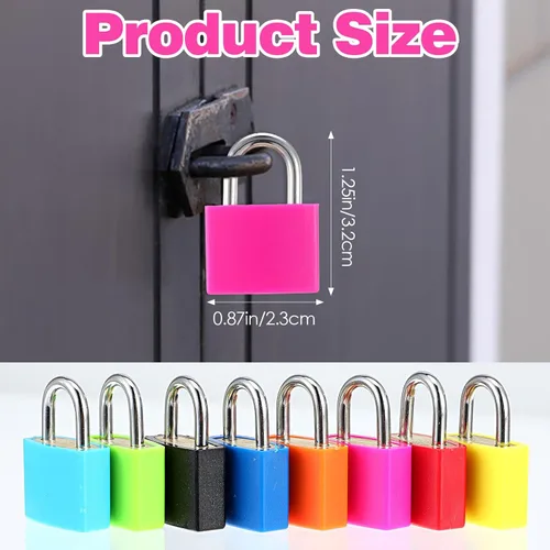 Vista 2 de 24 cerraduras pequeñas multicolor para equipaje con llaves, mini cerradura de casillero, cerraduras de metal para maleta, candado con llave de cobre