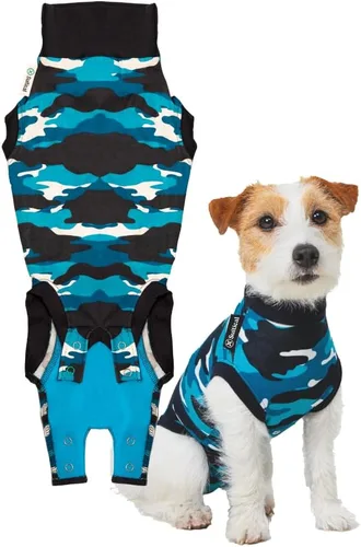 Vista 17 de Traje de recuperación Suitical para perros, de color negro, XXS, Negro