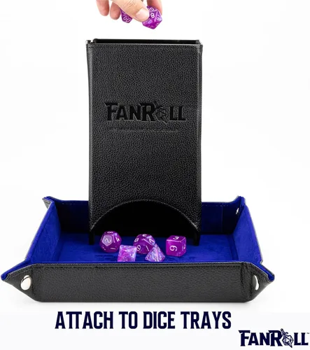 Vista 4 de FanRoll - Torre de dados plegable: negro, juego de rol, accesorios para Dungeons and Dragons