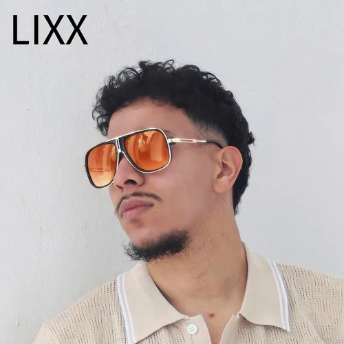 Vista 5 de LIXX Lentes de sol piloto estilo retro de los años 80 con detalles dorados de lujo, protección UV400, marco de metal y estilo vaquero chic