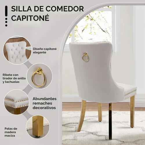 Vista 5 de Juego de mesa de comedor de cristal moderno de mediados de siglo para 4, 63 pulgadas, juego de comedor rectangular grande de lujo con parte superior