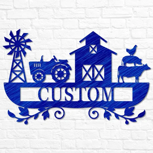 Vista 7 de Placa de metal personalizada para casa de campo, decoración rústica personalizada para el hogar, arte de pared de granja, decoración de casa