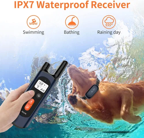 Vista 5 de NVK Collar de choque, collar de entrenamiento para perros con control remoto para perros medianos y grandes, collar de choque recargable con choque