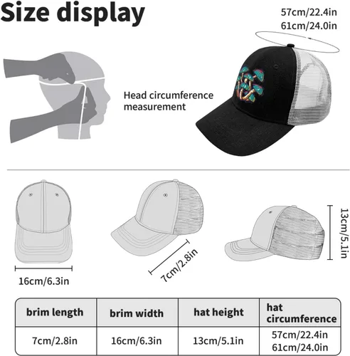 Vista 4 de Caps Mushroom Baseball Cap, Vintage Dad Hat for Men