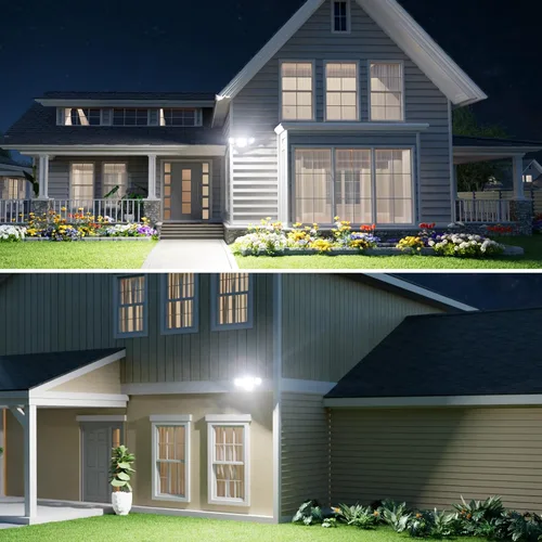 Vista 8 de Onforu 70W Luz de inundación LED del atardecer al amanecer, 7000LM Iluminación exterior de seguridad blanca, Luminaria IP65 impermeable al aire