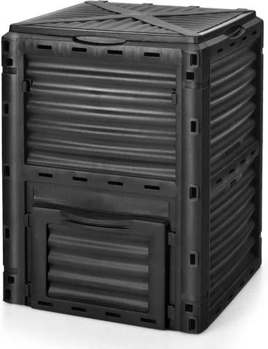 Vista 11 de Goplus Contenedor de compostaje, vaso de compostaje de doble cámara de 34.5 galones con 2 cámaras giratorias, puertas corredizas, compostador