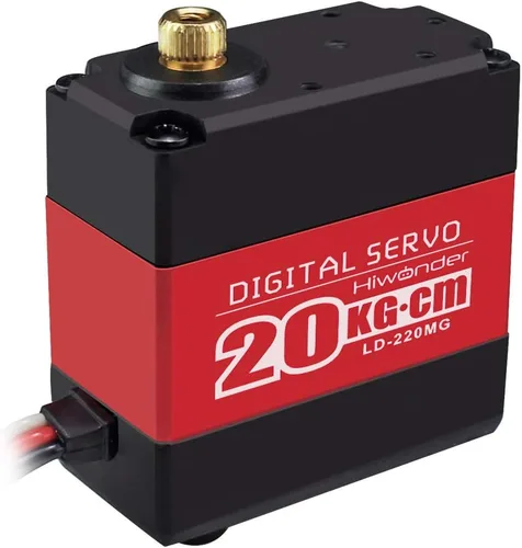 Vista 3 de Servomotores servo RC de 44.1 lbs de alto par con servomotor 25T, rodamiento de bolas dual, caja de aluminio, soporte de metal, dirección
