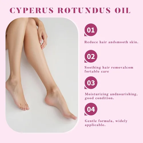 Vista 6 de Aceite Renovia Cyperus Rotundus, aceite Cyperus Rotundus para depilación, hidrata y calma, suaviza la piel, reduce el crecimiento del vello