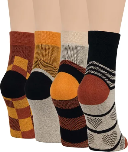 Vista 71 de 7BIGSTARS KINGDOM Women's Cotton Quarter Non-Binding Diabetic Fashion Socks-L-M-4 Pack-Multicolor