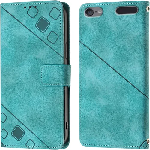 Vista 9 de LEMAXELERS Funda para iPod Touch 5, iPod Touch 7 Wallet Funda para teléfono con [tarjetero de crédito] Textura de sangría PU Flip Funda de cuero