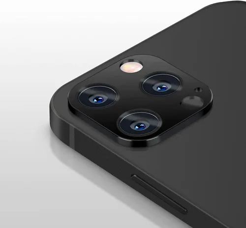 Vista 3 de SAHARA ZeroDamage ZD00049 - Protector de lente de cámara de vidrio flexible HD para iPhone 13 Pro y Pro Max (paquete de 2), color negro