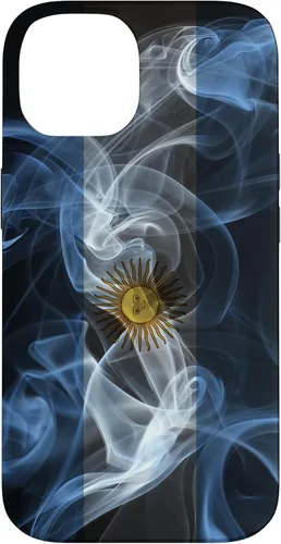 Vista 4 de iPhone 16 Smoky Argentina Flag - Funda de orgullo argentino estilo humo