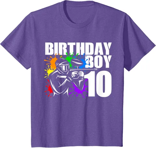 Vista 36 de Camiseta de 10 años de antigüedad, fiesta de cumpleaños para niños, Negro, S