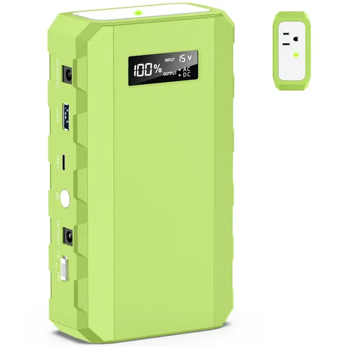 Vista 11 de Apowking Banco de Energía con Toma de CA, 65W Banco de Batería Portátil para Laptop Carga Rápida, 88.8Wh/24000mah Estación de Energía para Camping