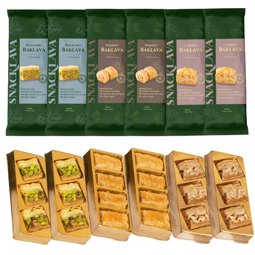 Vista 31 de Snacklava Cashew Bird's Nest - Paquete de 6 (24 piezas por paquete) - Sin ingredientes artificiales, colores o conservantes - Pasteles hechos a mano