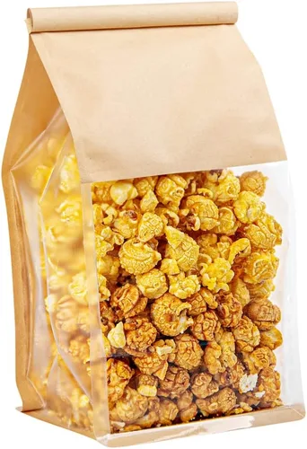 Vista 21 de Restaurantware Bag Tek - Bolsas de lazo de lata de 5.1 x 4.1 x 11.2 pulgadas con ventanas, 100 bolsas resellables con ventanas, parte inferior plana