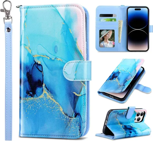 Vista 18 de ULAK Compatible con iPhone 14 Funda Cartera para Mujeres, Cubierta Plegable de Cuero PU Premium con Portador de Tarjetas, Función de Soporte Funda
